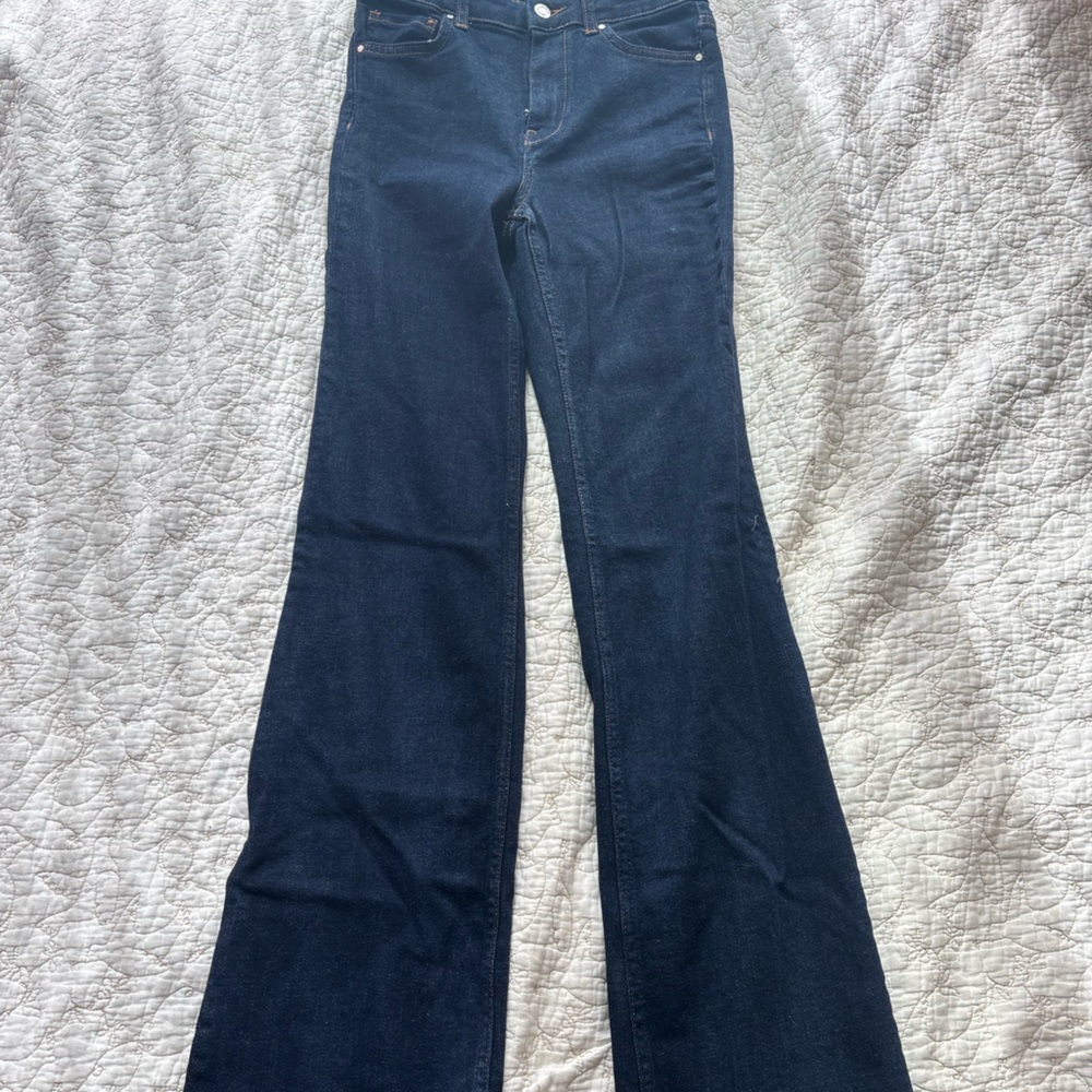 zara bell bottom high rise jeans